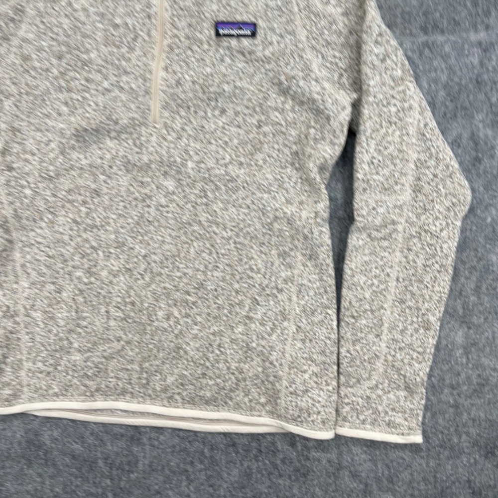 Patagonia Better Sweater Womens Medium 1/4 Zip Pullover Fleece Beige New - Picture 3 of 16